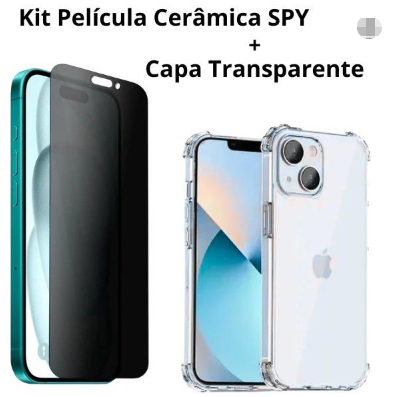 Kit Capa Transparente + Película Cêramica Fosca Privacidade P/ Todos iOS