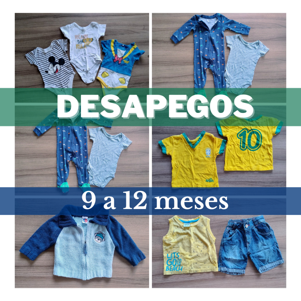 (Desapegos/Brechó Bebê) Roupa Infantil - Tam 9 a 12  Meses Meninos ⚽- Lotes e Peças únicas