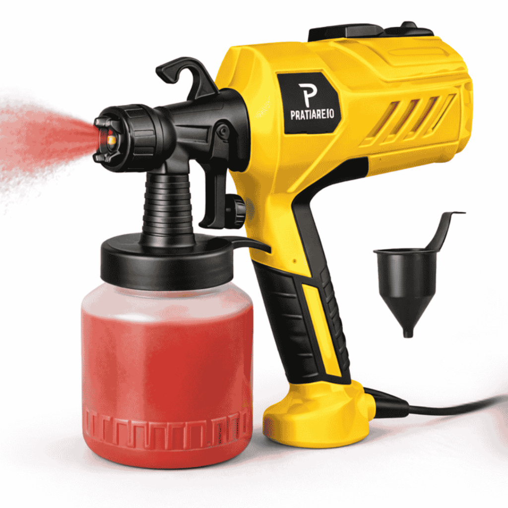 Pistola Elétrica Para Pintura Pulverizador de Tinta com Bico de Metal e Compressor 450w