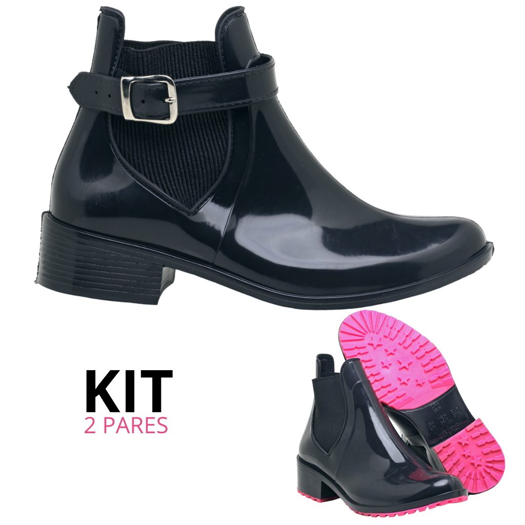 Kit Bota Feminina Galocha Inverno Leve