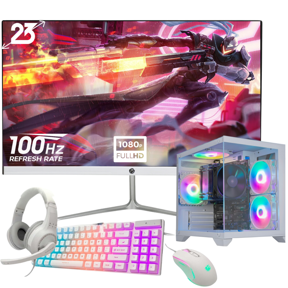 Pc Gamer Completo Aquário Intel core I7 3ª , 16gb Ram, 480ssd, Placa de Video 4gb Tela 23 curva wifi