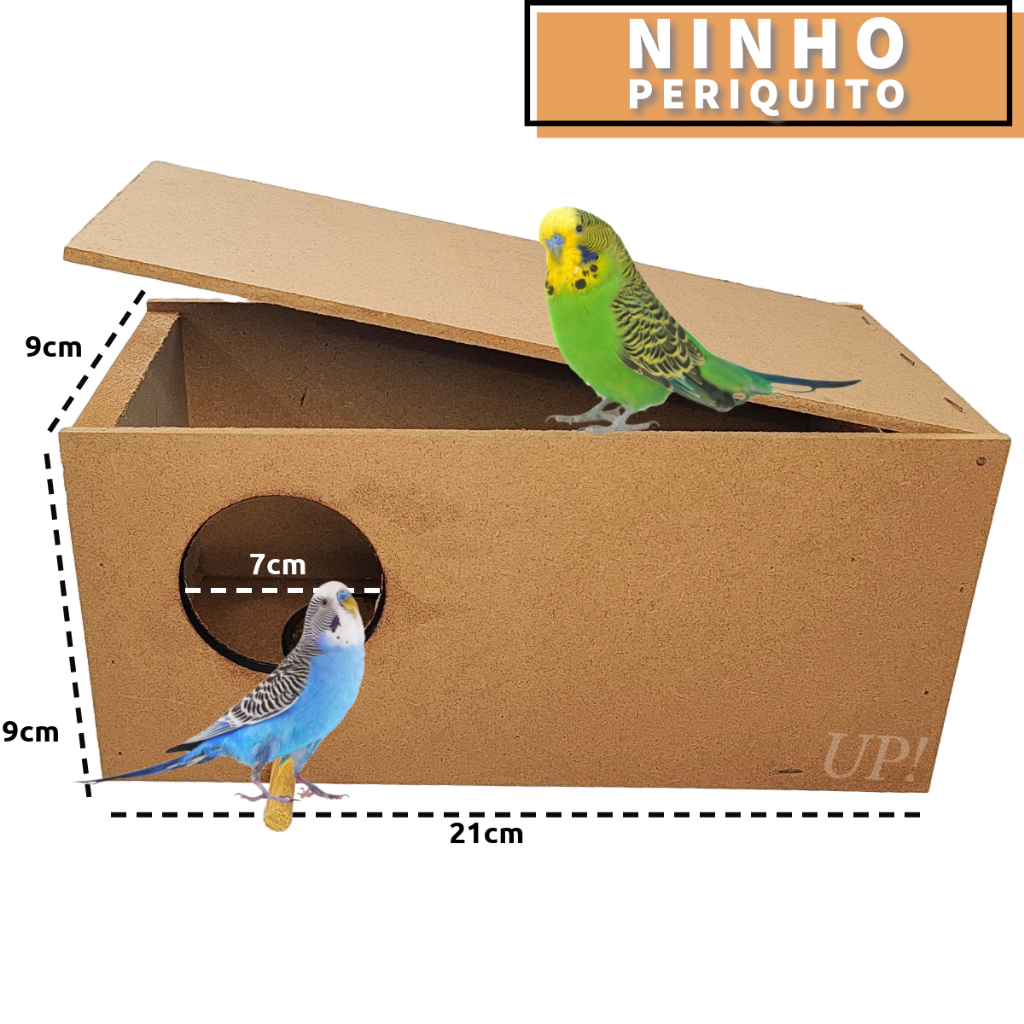 Ninho para Aves pássaros em Eucatex - Periquito