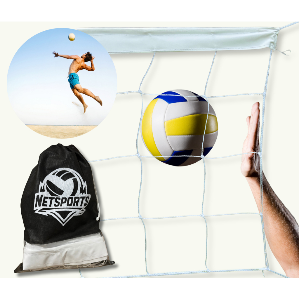 Rede de volei 4 metros (2 a 8 jogadores) (piscina, praia, parque)
