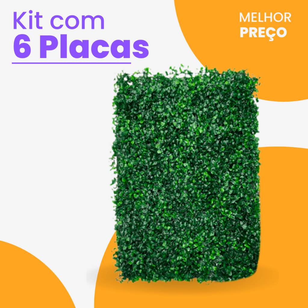Kit 6 Placa Buchinho Grama Artificial Jardim Vertical Muro Inglês Parede Verde