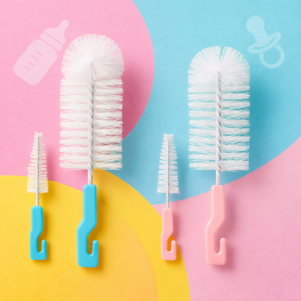 Kit Escova Mamadeira, Bicos e Garrafas Infantil Completa