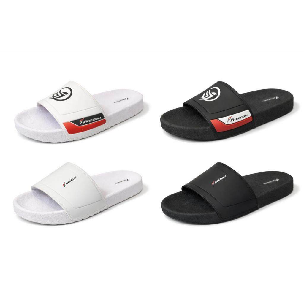 Chinelo Slide Masculino Adulto FREEDOM LANÇAMENTO PROMOÇÃO ENVIO RAPIDO PRETO E BRANCO