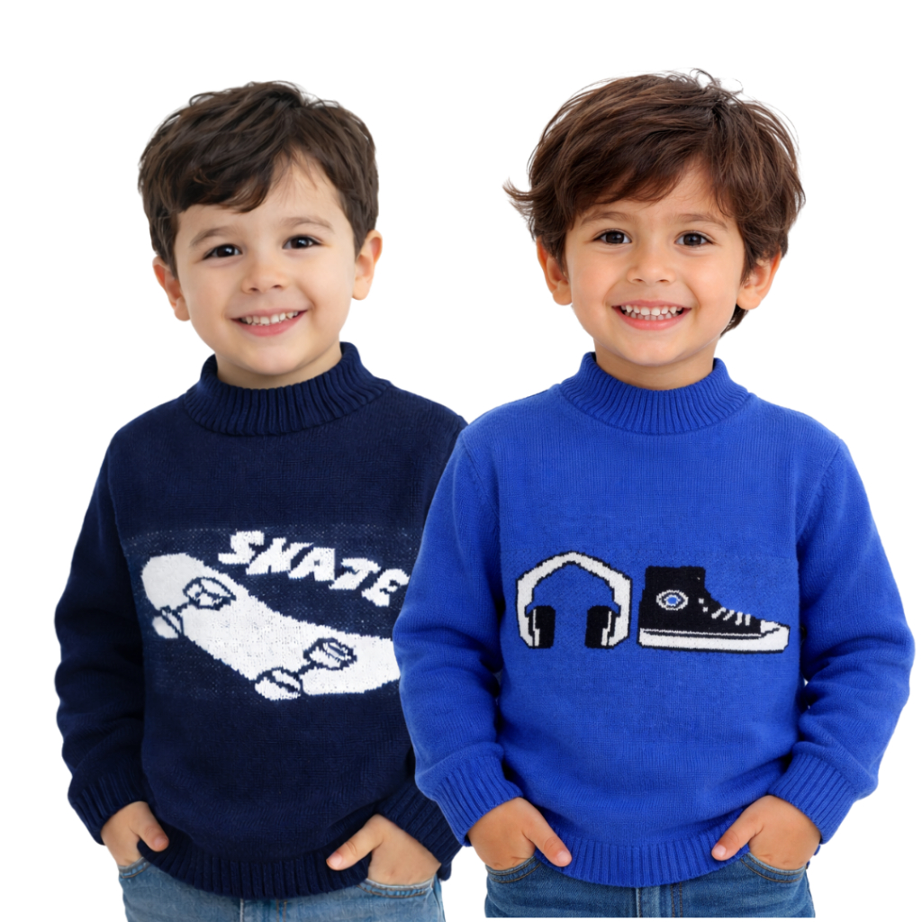Kit com 2 Blusas de Lã Infantil Para Menino (1 a 6 Anos)