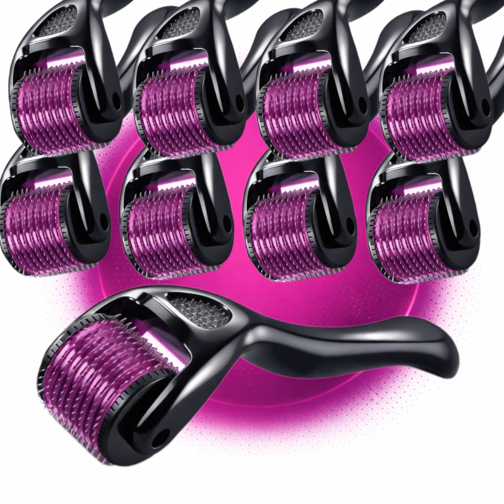 Kit 10 DermaRoller MicroAgulhamento Rolo Agulha System 540 Original Anvisa Preencher Falha Cabelo e Barba Tirar Cicatriz