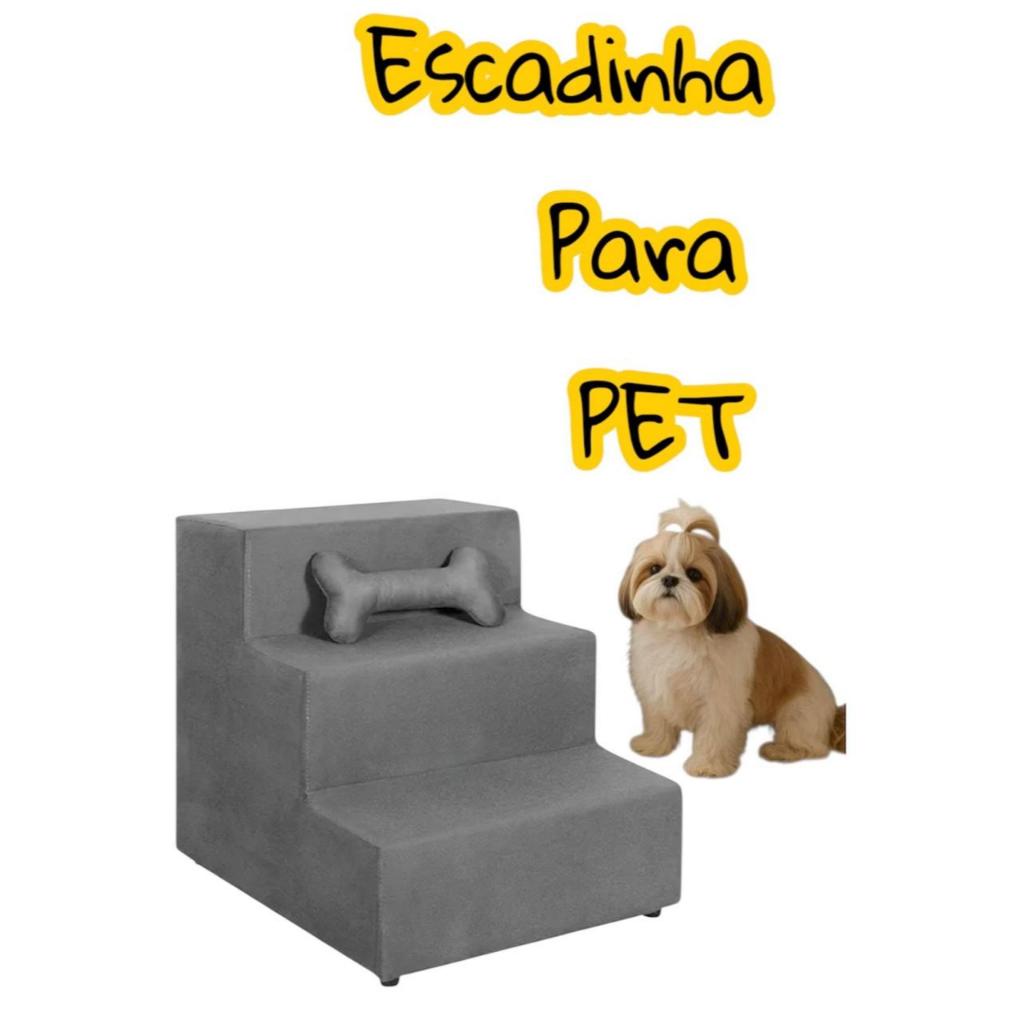 ENVIO IMEDIATO - Escada -escadinha luxo Para Cachorro Gato Pet 3 Degraus🐶