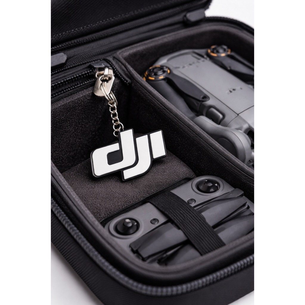 DJI CHAVEIRO PREMIUM - Alto relevo - DJI Logotipo  - Acessório Exclusivo Para Pilotos de Dr