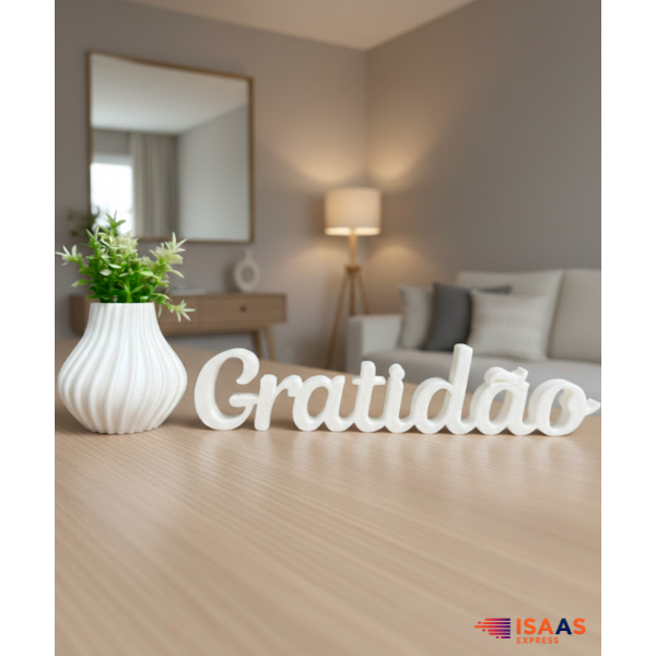 Kit Decoração Minimalista Mini Vaso 5cm e Letreiro Personalizado Moderna Elegante Casa Escritório