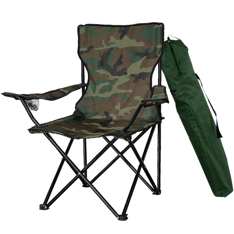 Cadeira de Camping Dobrável com Suporte de Copo + Bolsa de Transporte - Resiste Até 120Kg para Pesca e Praia