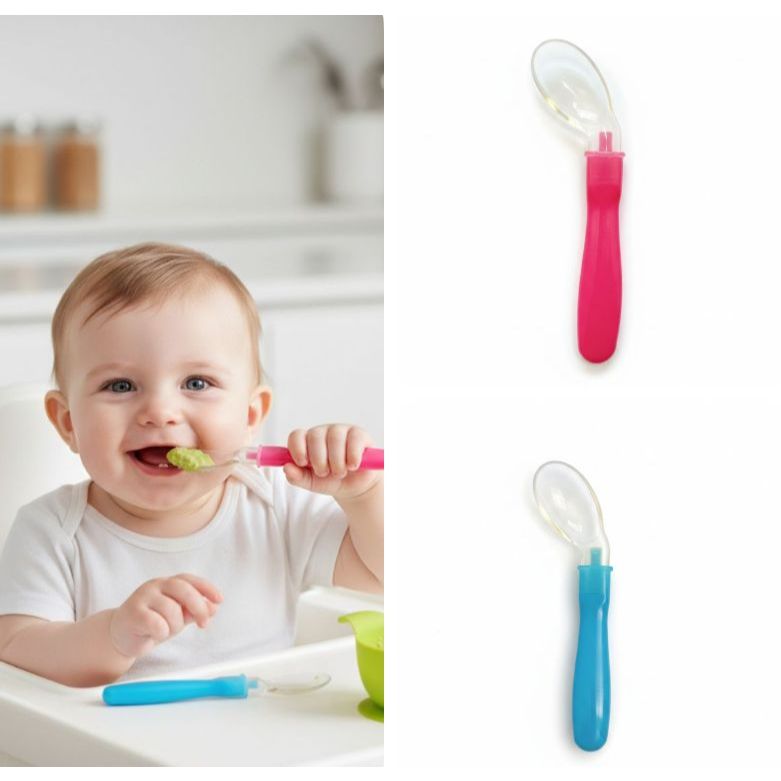 Colher De Silicone Para Bebê Menino/Menina