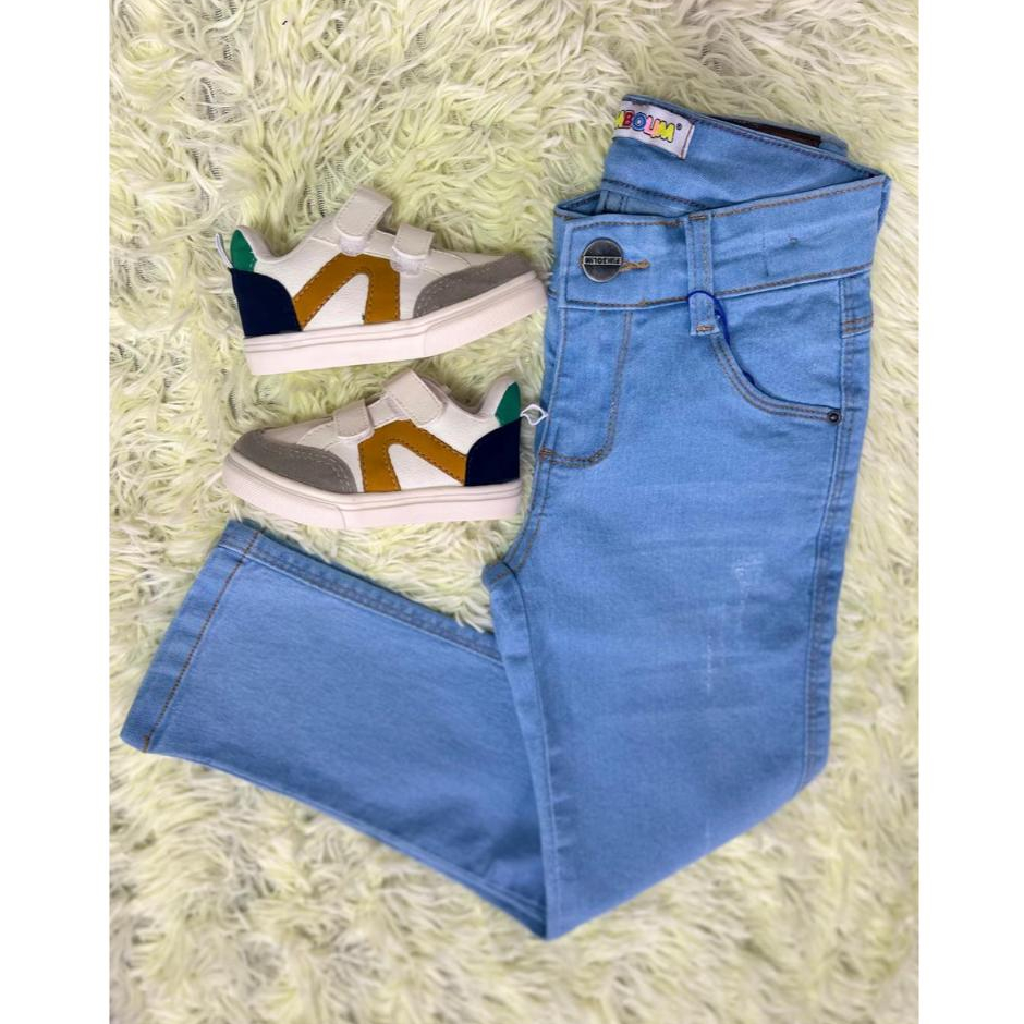 Calça Jeans Infantil Menino Masculina | Tamanhos 01 a 16 | com ajuste – Confortável e Flexível guri