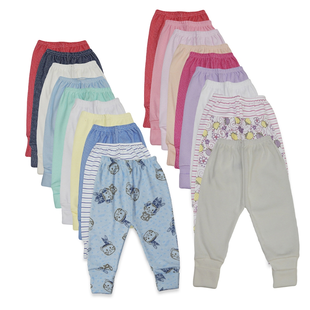 3 Calça Mijão Bebê com Pé Reversível Malha Canelada Seca Rápido