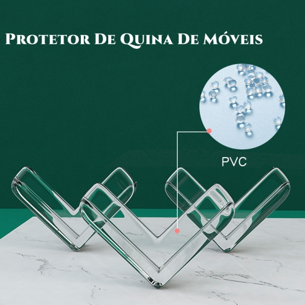 Kit 12 Protetor Quina De Mesa Em Silicone Com Adesivo Para Móveis Quarto Cozinha Promoção
