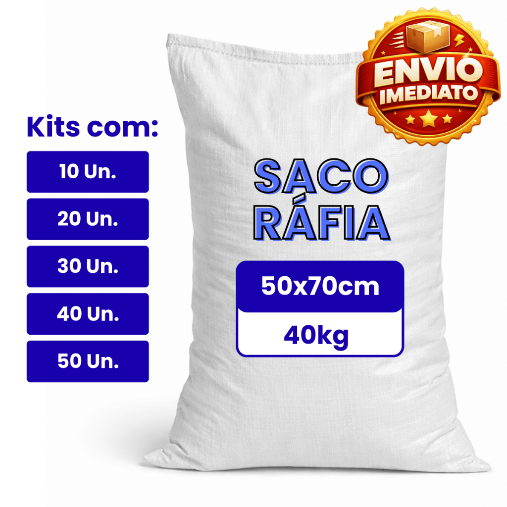 Saco de Ráfia Reforçado para Entulho 70x50cm, Ideal para Obra