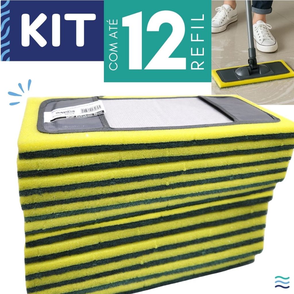 Refil Mop Esfrebom Esponja Abrasivo Limpeza Bettanin Zig Zag
