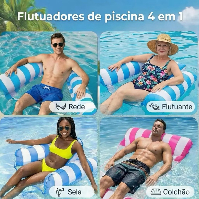 Boia Rede flufuante piscina praia adulto infantil resistente-tapete colchao inflavel para natacao-cama flutuante
