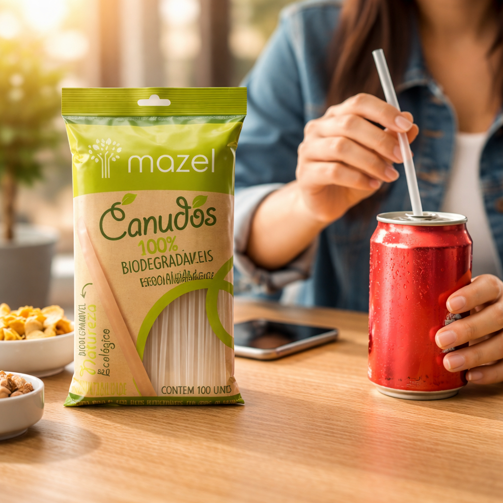 Canudo Plástico Transparente 100 Unidades Refrigerante Drinks Água de Coco Biodegradável