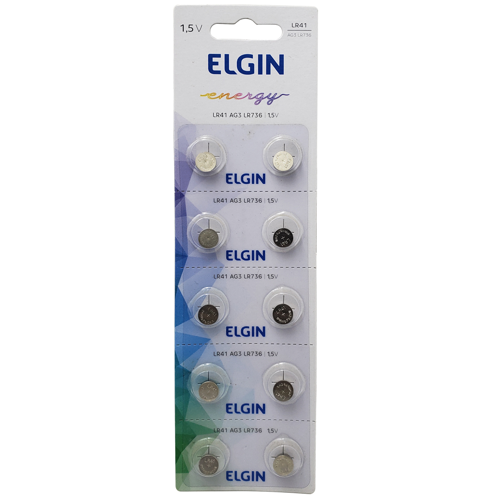 10x Bateria Pilha Lr41 Ag3 Lr736 - Elgin