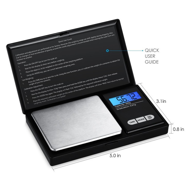 Mini Balança Digital Com Alta Precisão 0,01g-500g - MH-505