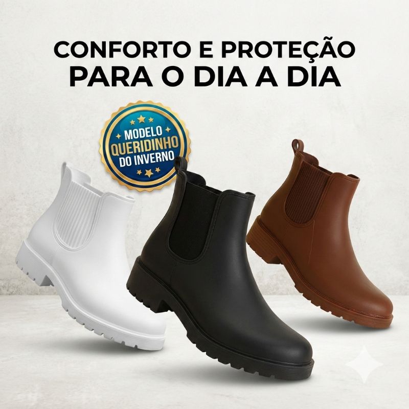 Bota Feminina Galocha Dia Dia E Limpeza Chuva Cano Curto Confortável Antiderrapante Impermeável