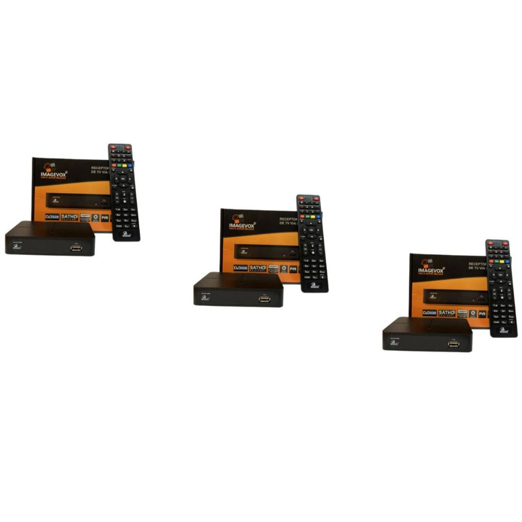 kit 3 Receptores Digital KU Full HD SAT120NB Imagevox Satelite D2