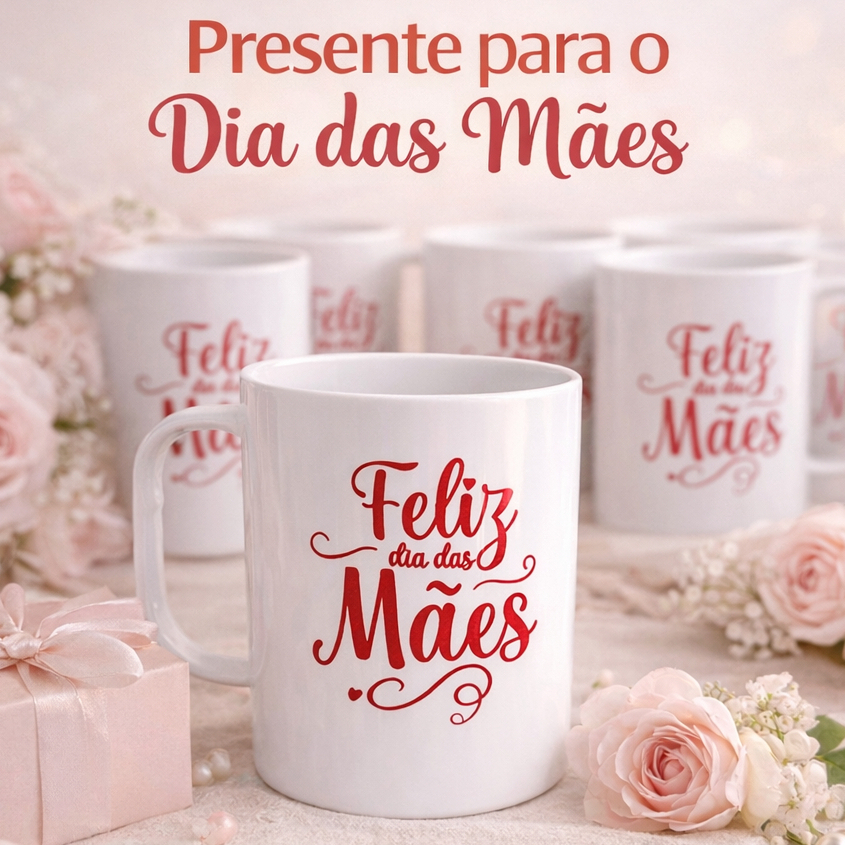 KIT C/ATÉ 40 CANECAS 400ML PERSONALIZADA FELIZ DIA DAS MÃES, PRESENTE PERFEITO, AMOR, AFETO