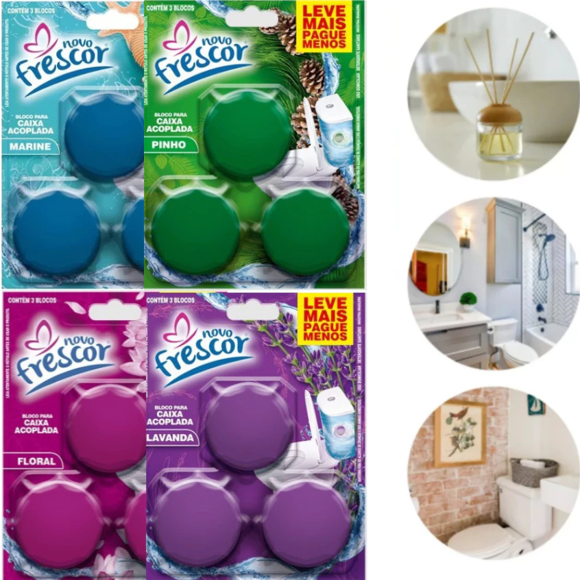 KIT C/09 OU 03 Blocos Para Caixa Acoplada Pedra Sanitária Pastilha/Tablete - Limpeza Profunda ENVIO / FULL