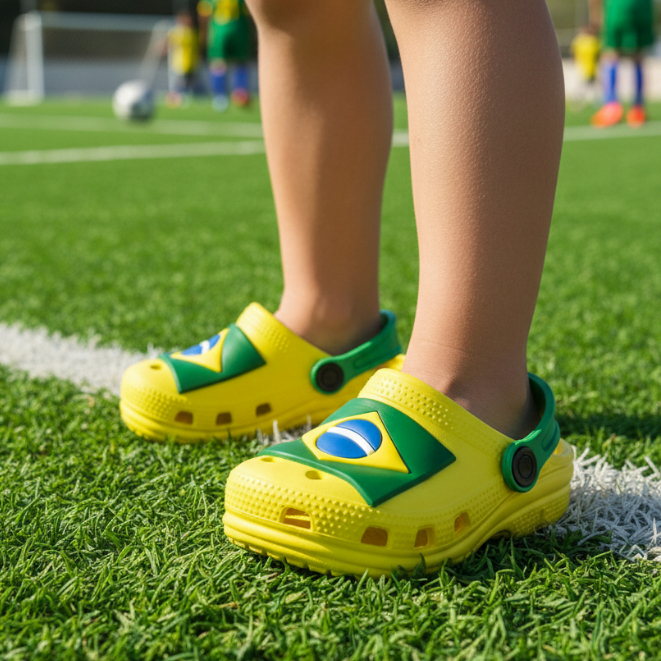 Sandalia infanti Copa Brasil Seleção papete babuche menino menina
