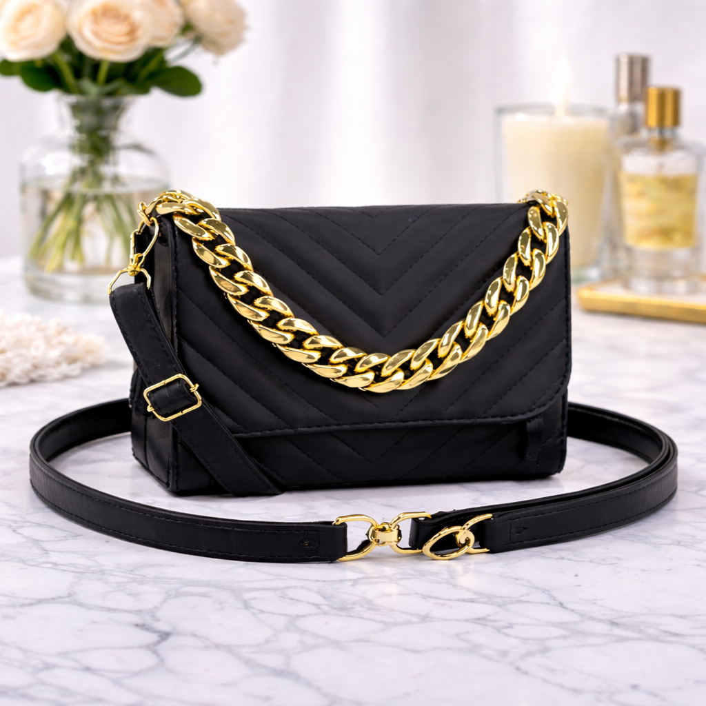 Bolsa Feminina Bordada De Mão Com Alça Transversal Removível