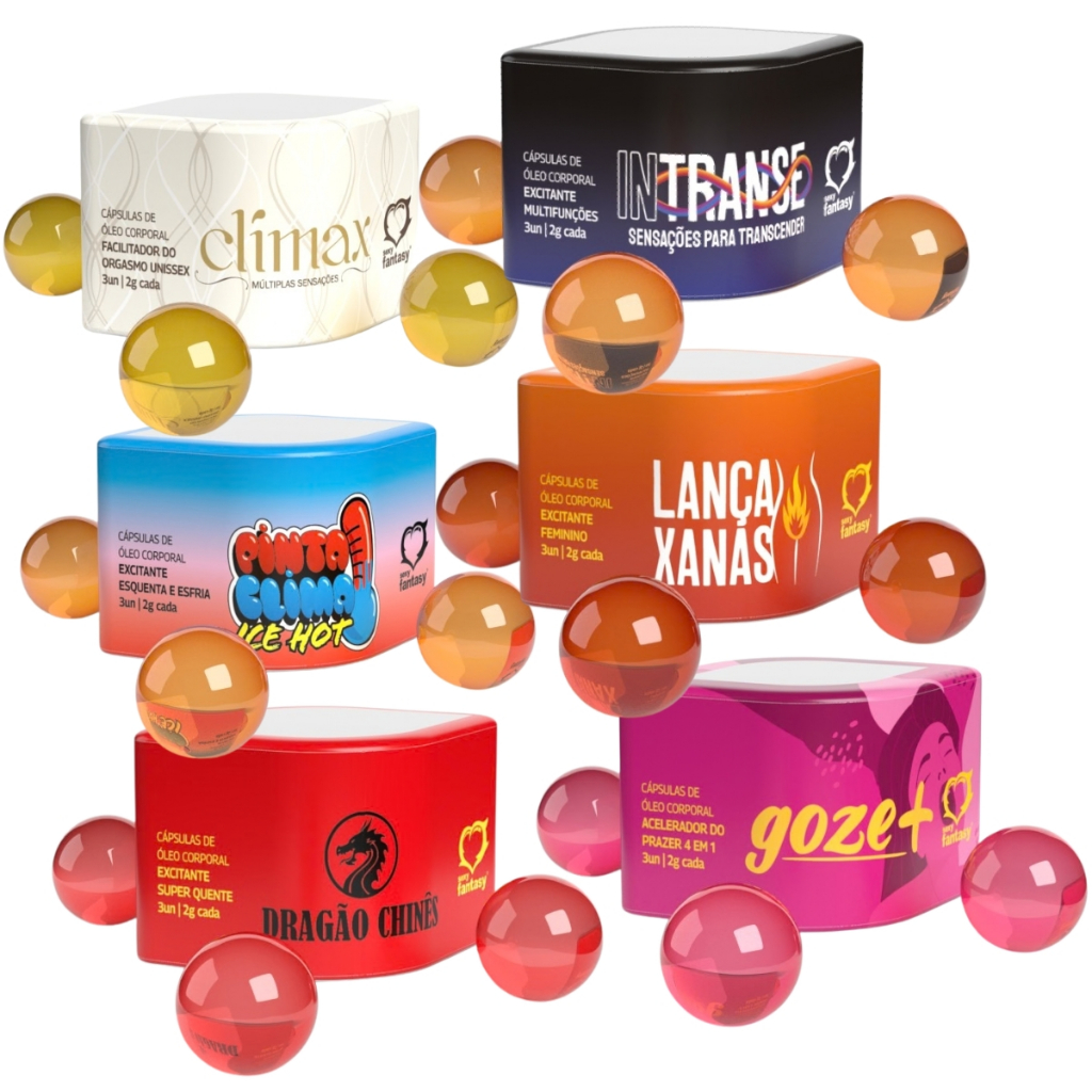 3 Bolinhas Explosivas Cápsulas Excitante Vibra Pulsa Hot Ice Esquenta Esfria Clitóris Pênis Sex Shop