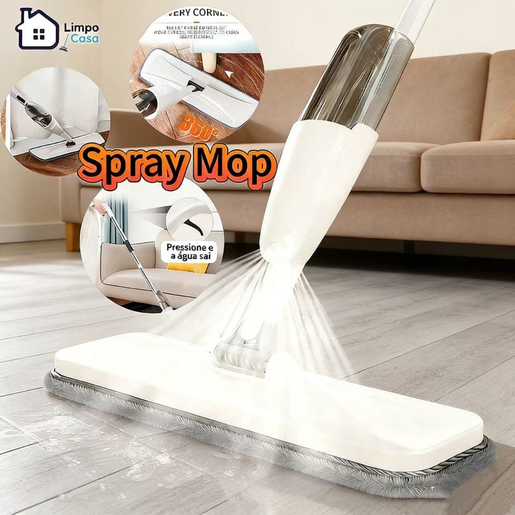 Mop de superfície plana Premium Spray (com reservatório) - Refil altamente eficaz.