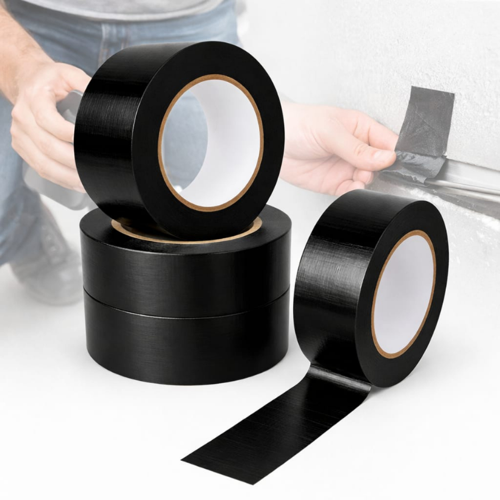 Fita Preta Multiuso Silver Tape 50 Metros Resistente Reparo Embalagem Adesiva Alta Resistência
