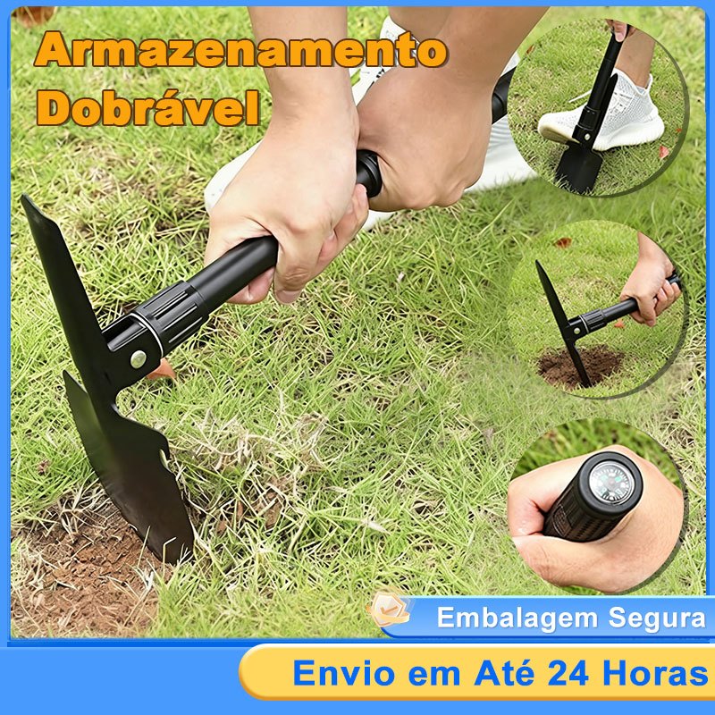Pá Portátil Dobrável Militar De Emergência Multi-função Acampamento Camping Emergência Aço Pequena Portátil