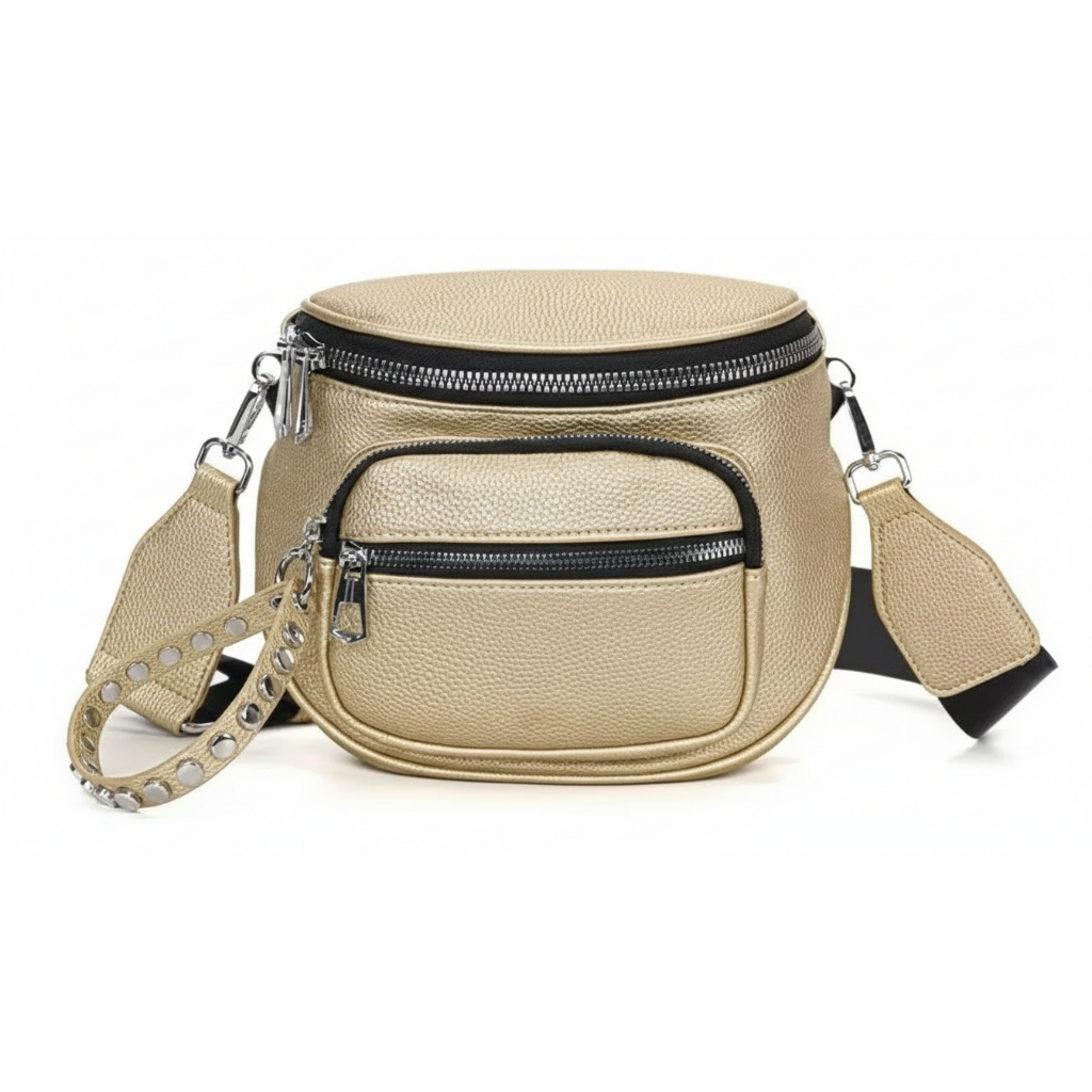 Bolsa Pochete Feminina Em Couro Pu Transversal Pochete Estilosa Moderna Blogueira Com Alça Textil