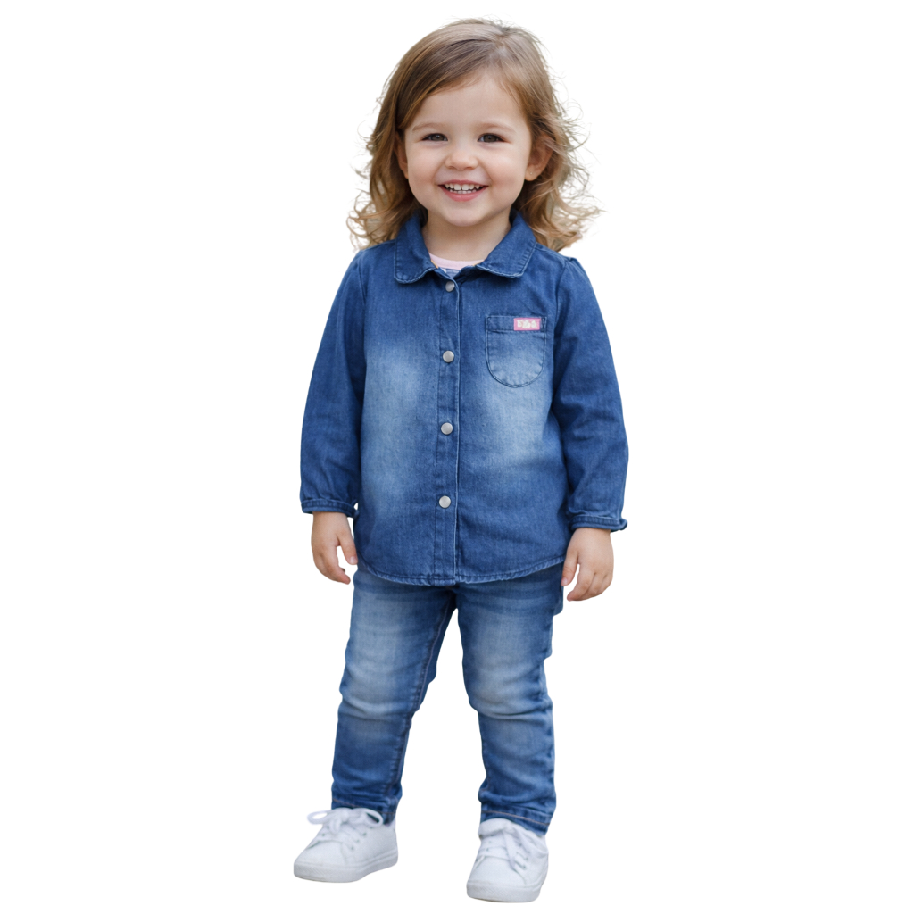 Camisa Jeans Infantil Feminina +1BB
