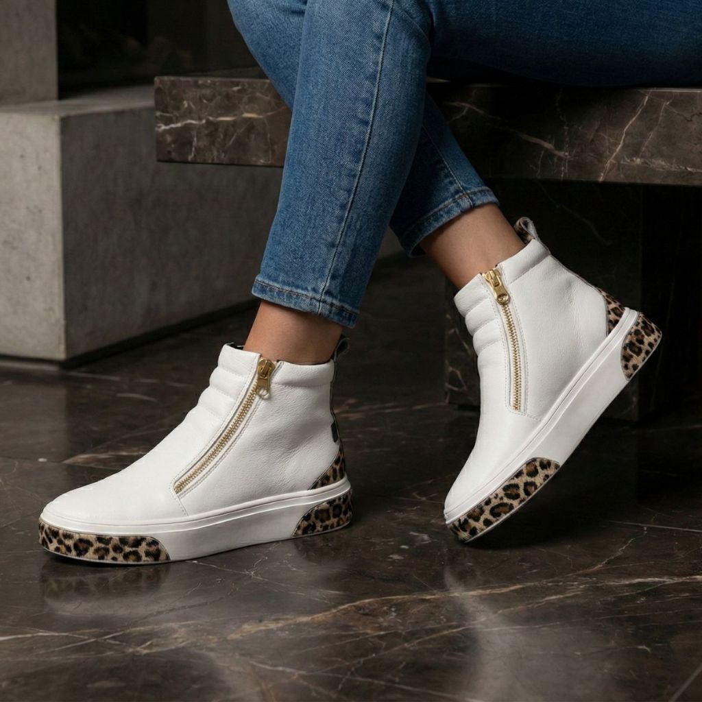 Tênis Botinha Feminina Com Zíper Lateral Fitness Bota De Academia Caminha Leve
