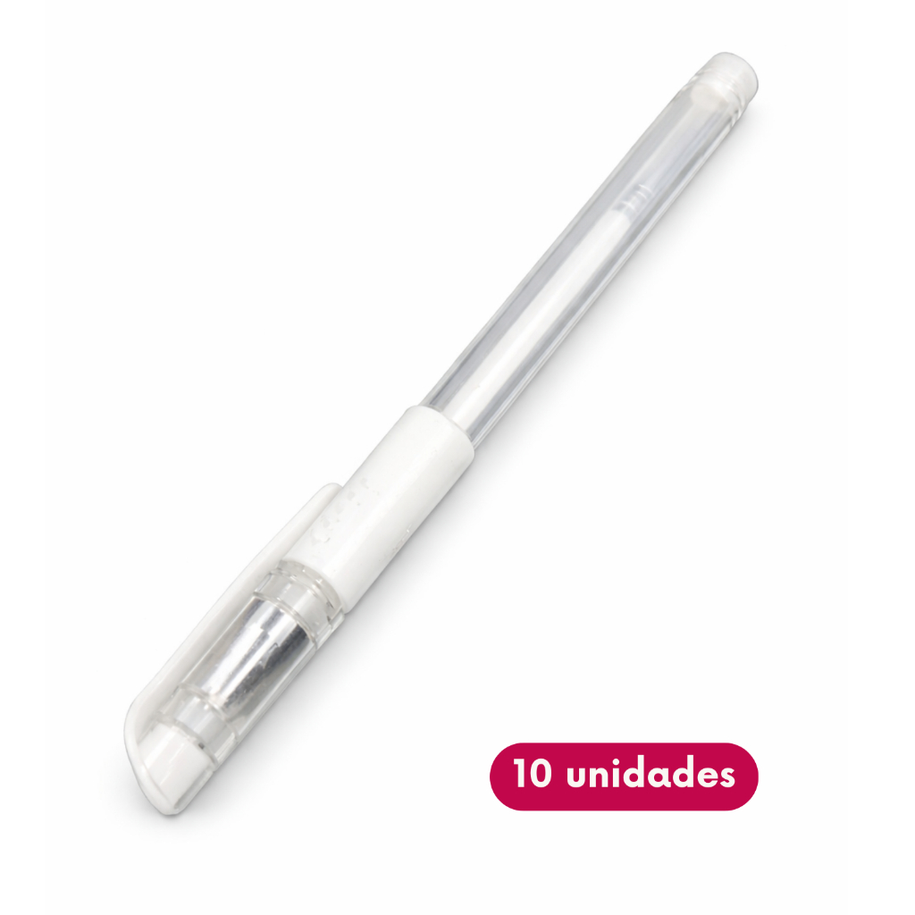 Kit 10 Canetas Gel Branca Profissional  Marcação para Sobrancelhas, Lábios e Micropigmentação