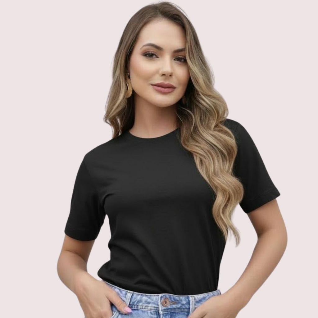 Blusa Feminina T-Shirt Algodão 30.1 Camiseta Básica Premium Macia Blogueirinha Fashion
