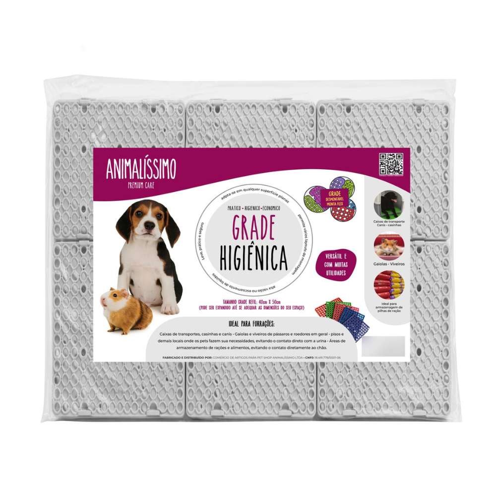 Placa Sanitário Banheiro Pet Grades De Fixação Expansivel Cinza
