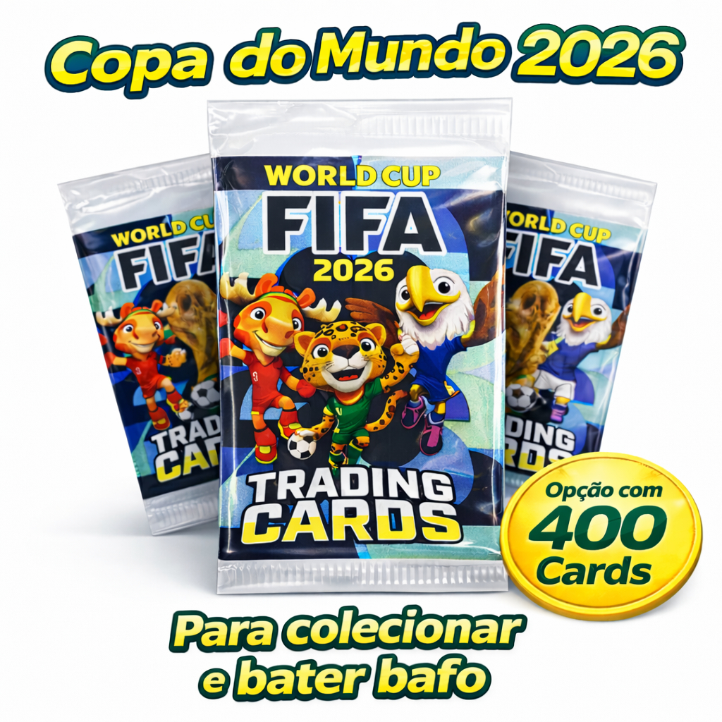 Cards Copa do Mundo FIFA 2026 – Colecionável até 400 Cards 100 Envelopes