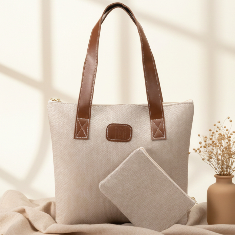 Bolsa Sacola Feminina Praia Piscina Verão Com Necessaire Kit 2 Peças Lançamento