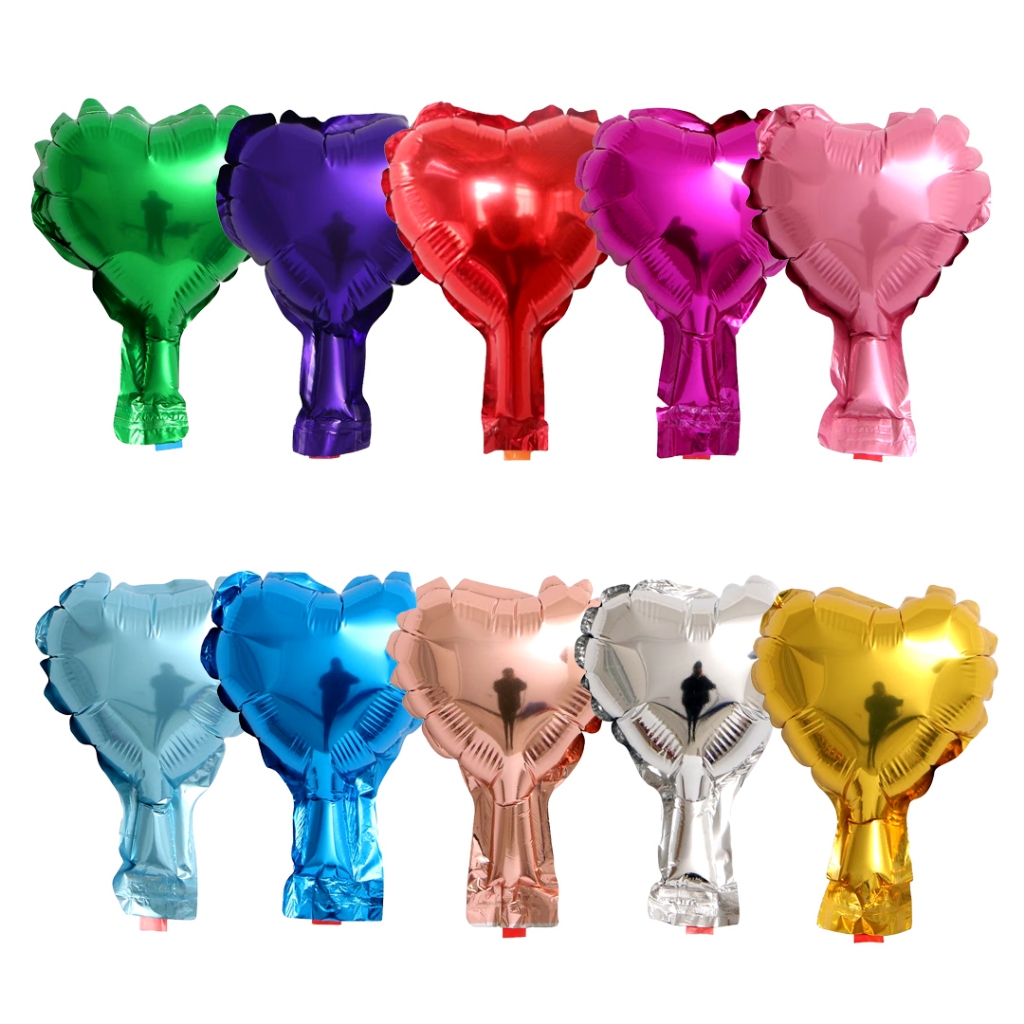 Balão Topo De Bolo Coração Metalizado 5 Polegadas 12cm - 20 Unidades