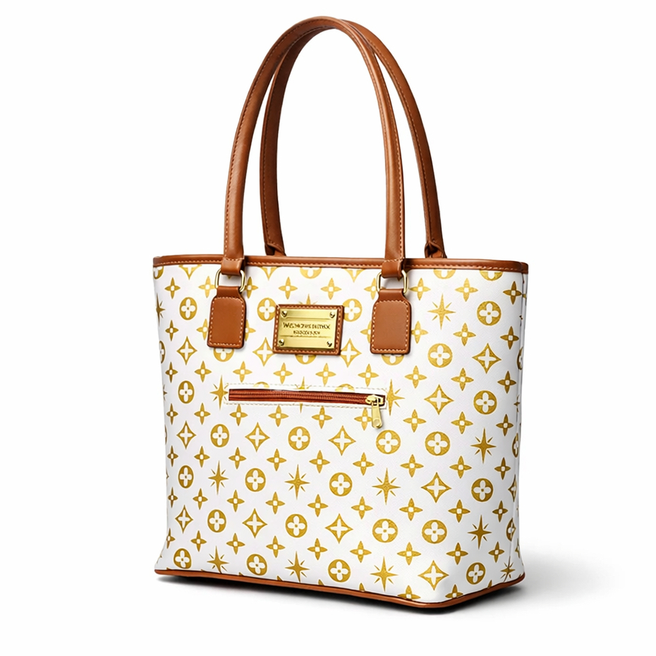 Bolsa Feminina de Ombro Grande Estilo LuxoCasual Elegante com Zíper e Alça Reforçada
