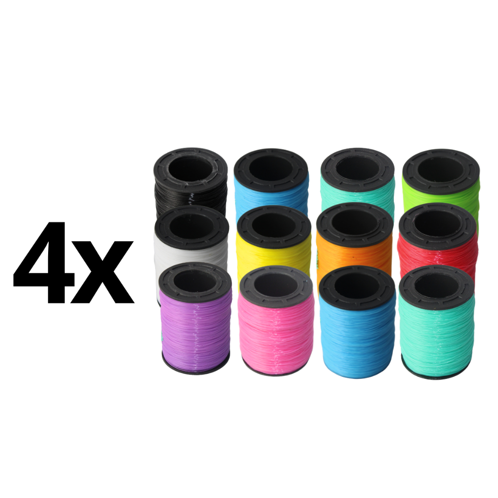 Kit Linha de Nylon 200 Jardas - Pipa , Artesanato, Multiuso - 4 unidades - 48 Carreteis