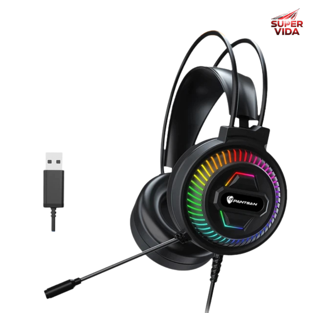 Headset Gamer 7.1 Surround Rgb Delta-f7140 Com Microfone Para Pc E Console