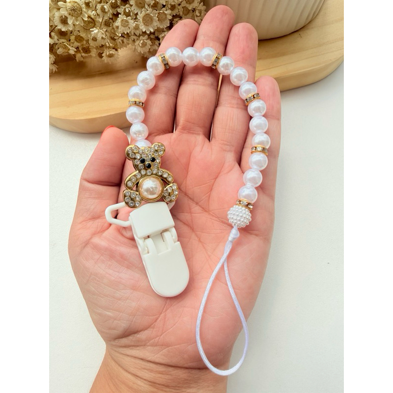 Prendedor de chupeta Urso personalizado Tema Urso Menino