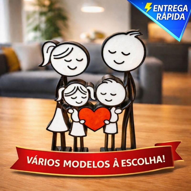 Estatueta Família Feliz Impressão 3D – Escultura Decorativa Moderna Decoração presente dia das mães